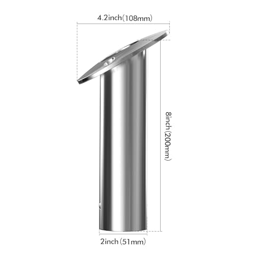 Boat Fishing Rod Holder,2Pcs 15/30/90 Degree Stainless Steel 316 Flush Mount Rod Holders for Fishing Boat,with PVC Cap,Inner Tube and Gasket - color: Black Insert, size: 30 Degree