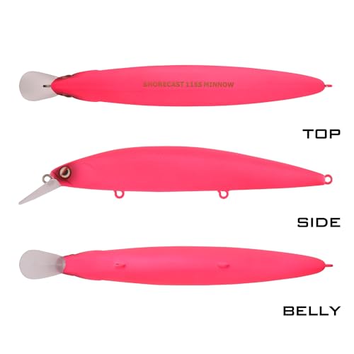 LITTMA ShoreCast 115 Minnow Sinking Saltwater Fishing Lure, Long Casting Surf Fishing Hard Bait for Striper Bass and Halibut - color: Halibut killer