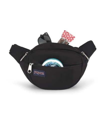 JanSport Fifth Avenue Fanny Pack Crossbody Bags for Women, Men - Stylish, Durable Waist Bag with Adjustable Belt, Main Zippered Pocket, Quick Stash Pocket - Travel Essentials - Black - color: Black
