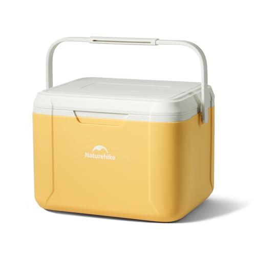 Naturehike 5.3/15/19 QT Hard Cooler, Insulated Ice Chest Box, Portable Ice Retention Cooler for Beach Camping Picnic Fishing Barbecue - color: Yellow, size: 19QT