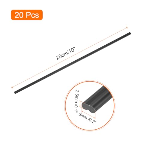 MECCANIXITY 20pcs 10 Inch Plastic Welding Rods PP Welding Strips Welder Rods for Car Bumper, Kayak Repair, Plastic Welder, Black - color: Black, size: 10 Inch