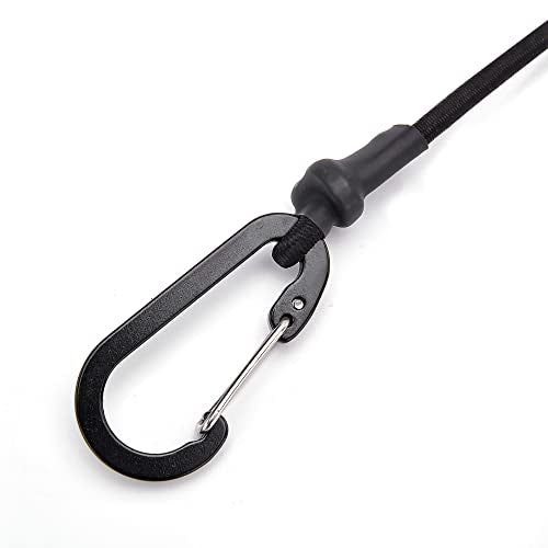 Kayak Paddle Leash, Paddle Leash Lightweight Coiled Kayak Rod Leashes for SUP Kayaking Canoing Fishing Boating - color: Black - 2 Pack