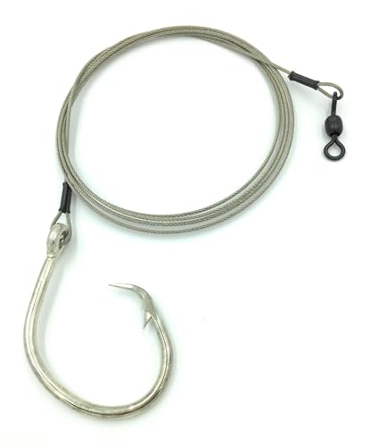 End Game 5' Braided Stainless 480lb Leader with Mustad 39960 Circle Hook - size: 20/0