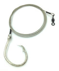 End Game 5' Braided Stainless 480lb Leader with Mustad 39960 Circle Hook - size: 20/0
