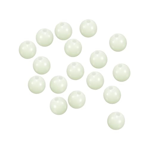 PATIKIL Glow Fishing Beads Plastic Round Rubber Luminous Fishing Bait Eggs Rig Bead Tackle Lures Accessories with Box - color: White, size: 8mm