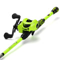 Sougayilang Baitcaster Combo, IM7 Graphite 2Pc Blank Rods,M/MH Power,EVA Handle & Stainless Steel Guides，7.1:1 Gear Ratio, 18LB Drag for Bass, Walleye, Pike - color: green-right, size: 7'00''-Medium Heavy