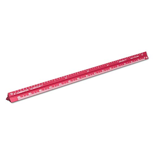 Alumicolor 3610-4 Aluminum Combination Pocket Scale, 6IN, Red - color: Red, size: 6 Inch, style: Combination