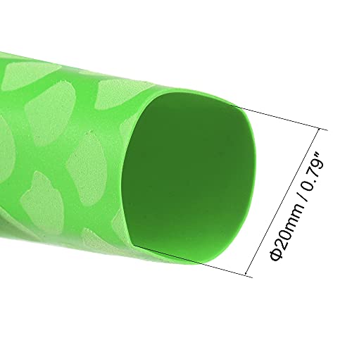 uxcell Heat Shrink Wrap Tubing Sleeve for Fishing Rod Grips Handle, 32mm Flat 20mm Dia 3.3ft 2:1 Rate Green