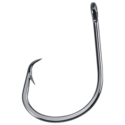 Dr.Fish 50 Pack in-line Circle Hooks, Straight Shank Octopus Hooks, Freshwater & Saltwater Fishing Catfish Tuna Bass Striper - size: #1-50pack