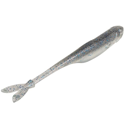 Strike King Spotlight Split Minnow Fishing Lure, Soft Plastic Jerkbait, 8-Pack - color: Smokey Shad, size: 4"