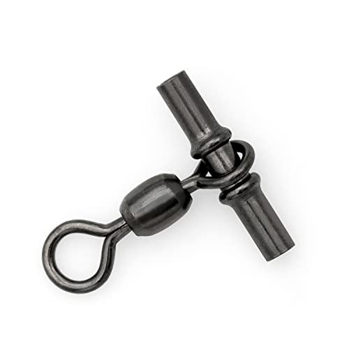 BLUEWING 3-Way Fishing Swivels 73,84,88,309 lbs T-Turn Swivel Sleeve with Rolling Barrel for Rigs for Freshwater and Saltwater - size: XS (73lbs) 50pcs