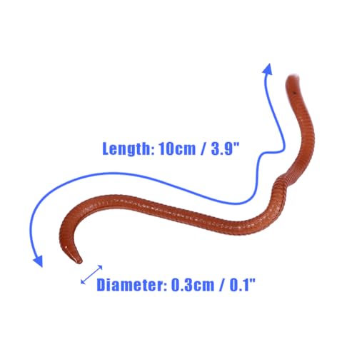 Joyzan Fishing Bait,Soft Lure Trout Fake Earthworm Bass Artificial Worm Kit | Faux Lures Trick Toy Drop Shot Bloodworm Grub Stickbaits Realistic Tackle Lifelike Shaped Stretchy Fresh Water PVC 18PCS
