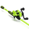 Sougayilang Baitcaster Combo, IM7 Graphite 2Pc Blank Rods,M/MH Power,EVA Handle & Stainless Steel Guides，7.1:1 Gear Ratio, 18LB Drag for Bass, Walleye, Pike - color: green-left, size: 6'10''-Medium