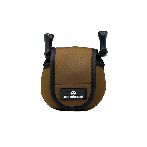 Angler Armour Baitcast Reel Cover | Baitcaster Sleeve | Fishing Reel Pouch | Low Profile Baitcasting Reel Protector | Neoprene Reel Case | 50 100 200 Series Baitcast Covers - color: Marsh Brown