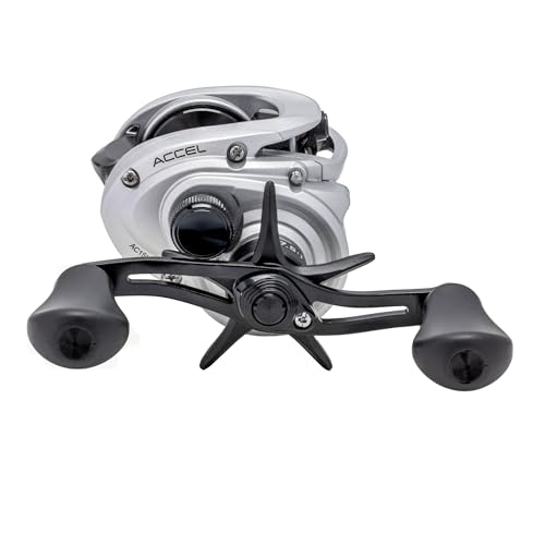 Lew’s Accel Baitcast Fishing Reel, RH Retrieve, 7.5:1 Gear Ratio, 4+1 Bearings