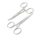 2pc Fishing Set 3.5" Straight + Curved Hemostat Forceps Locking Clamps Stainless Steel