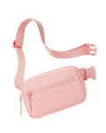 CHOLISS Small Sling Bag for Women and Men, Crossbody Bags Trendy Fanny Packs Chest Bag with Extended Strap - color: B05 Pink (Nylon)