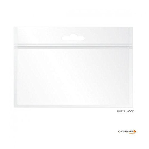 ClearBags Zipper Bags 6x3 with Hang Hole - Resealable, Food Safe, Used for Food, Candles, Bath Salts, Fishing Supplies - Heat Sealable 100 Pack