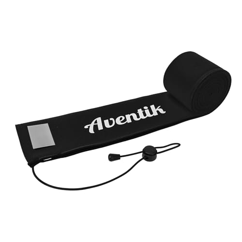 Aventik Lightproof Neoprene Rod Sleeve – Protective Fishing Rod Sock Cover with Hanging Loop & Adjustable Lanyard for Casting, Spinning & Trolling Rods - color: Black+Air vent, size: Length: 52''/1.32m