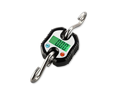 Klau Portable Mini Crane Scale, Black, 150 kg / 300 lb | Heavy Duty, Digital Hanging Scale, LCD Display with Backlight, For Home Farm Hunting Outdoor - color: Black