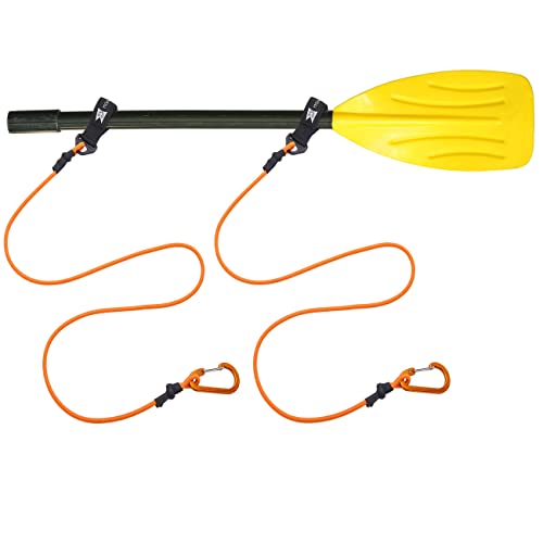 Kayak Paddle Leash, Paddle Leash Lightweight Coiled Kayak Rod Leashes for SUP Kayaking Canoing Fishing Boating - color: Orange - 2 Pack