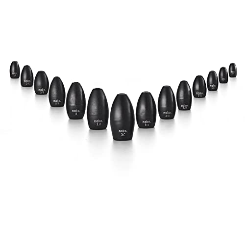 97% Pure Tungsten Flipping Weights - 10 Pack / 5 Pack - Nako Tungsten Weights - Fishing Sinkers for Bass Fishing - color: No Chip Black, size: 2 oz - 2 pack