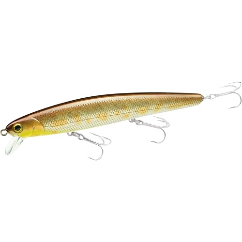 LUCKY CRAFT FlashMinnow 110, Super Glow Series, Saltwater Fishing Lures, Jerkbait Surf Fishing Accessories and Gear, 1-2 ft Slow Suspending Topwater Lure, Halibut and Bass Fishing Lures - color: 763 Aurora Calico Bass