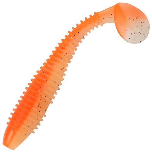 Paddle Tail Swimbaits, 2.5 inch/3inch Soft Lures Fishing Trout Crappie Bass for Freshwater and Saltwater 75PCS/60PCS - color: Orange, size: 2.5 inch, 75 PCs