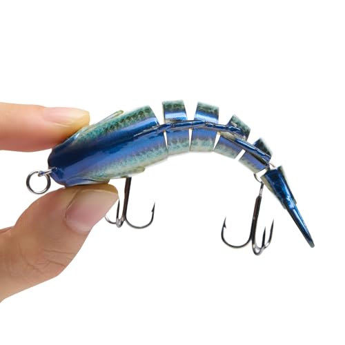 BASSDASH SwimPanfish Multi Jointed Panfish Bluegill Swimbaits Hard Topwater Bass Lures Fishing Lure Crank Saltwater 3.5in/0.85oz - color: Blue Fish