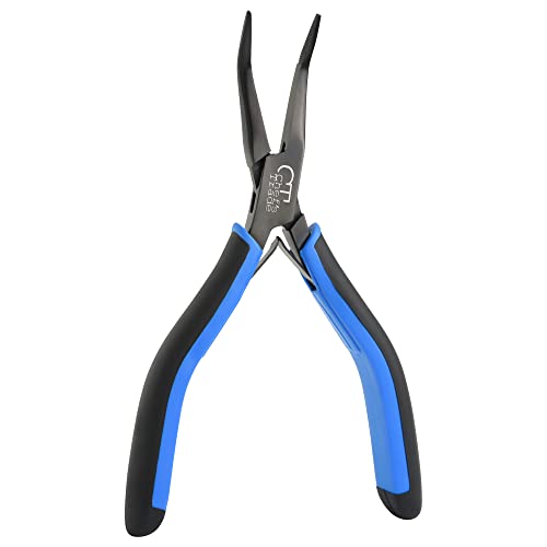 Fish Bone Pliers/Tweezers Stainless Steel Curved With Non-Slip Grip Black - color: Black