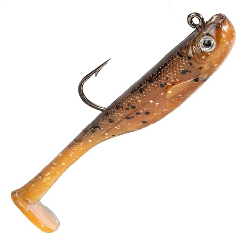 Strike King Homing Minnow Fishing Lure, Pre-Rigged Soft Plastic Swimbait, 3-Pack - color: Orange Bream, size: 4"