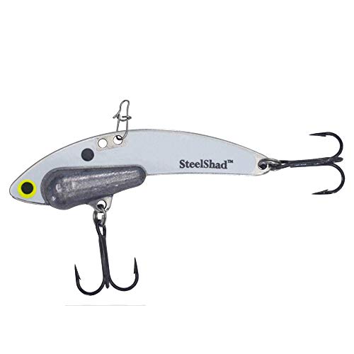 SteelShad - Heavy Series 1/2 oz. Bass Fishing Lures - Lipless Crankbait for Freshwater Fishing - Perfect for Smallmouth & Largemouth Bass, Walleye, Pike & Trout - Heavy Series - color: White Shad