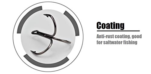 Fishing Hooks Treble Hooks for Hook Upgrade Cutting Blade 4X Strong Short Shank Black Nickle - size: 6