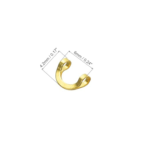 PATIKIL Fishing Spinner Clevis Easy Spin U-Shaped Brass Links for Lure Fishing Spoon Spinnerbait Inline Parts Accessory - color: Gold Tone