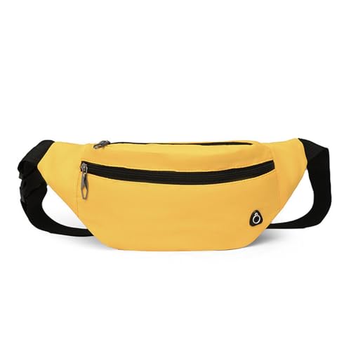 Crossbody Fanny Pack for Men&Women,Large Waist Bag & Hip Bum Bag with Adjustable Strap for Outdoors Workout Traveling Casual Running Hiking Cycling - color: Lemon Yellow
