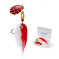 Pike Musky Walleye Fishing Lure Spinnerbait with Feathered Hooks Rooster Tail Fishing Lures Spoon Lures Baits with Tackle Box - color: Style B-Red