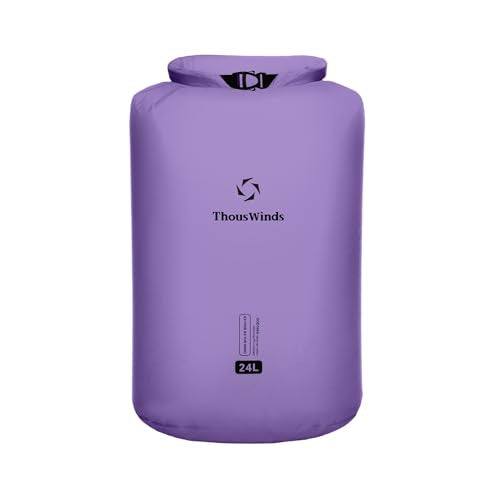 Thous Winds Dry Bag Waterproof, 24L Roll Top Lightweight Dry Sack for Kayaking, Boating, Swimming, Camping, Beach, Travel - color: Lilac, size: 24L