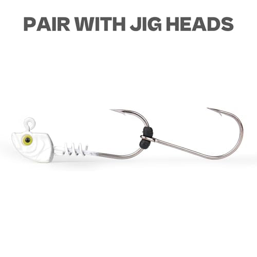 50pcs Trailer Fishing Hooks for Short Strikes – 1/0, 2/0, 3/0 with Beads - Pair with Spinnerbait, Flipping Jig, Jig Head etc. - size: 3/0 - 50Pack