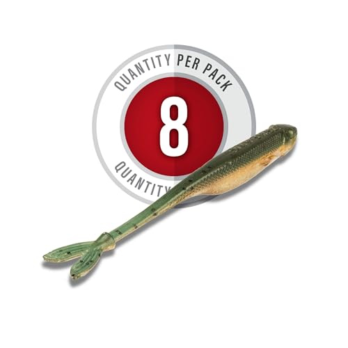 Strike King Spotlight Split Minnow Fishing Lure, Soft Plastic Jerkbait, 8-Pack - color: Golden Shiner, size: 4"