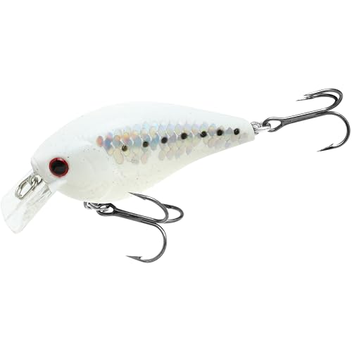 LUCKY CRAFT LC 1.5 Silent Squarebill Crankbait Fishing Lure, 2-3/8", Bass Fishing Lures for Freshwater, Hard Crankbait with Treble Fishing Hooks, Fishing Accessories - color: 794 Super Glow MS Pearl White Sardine