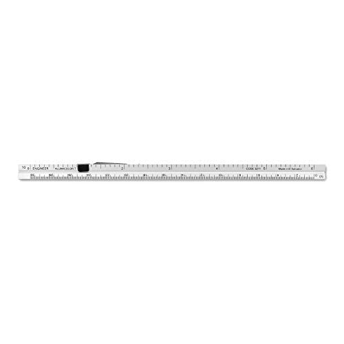 Alumicolor Aluminum Engineer Pocket Scale With Clip, 6IN, Silver - color: Silver, size: 6 Inch, style: Engineer With Clip