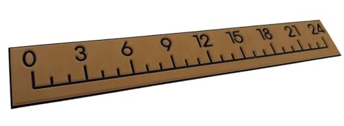 EVA Foam Fish Ruler for Boats and Kayaks, 24 Inch, Marine Grade Brown, with Self-Adhesive 3M Backing