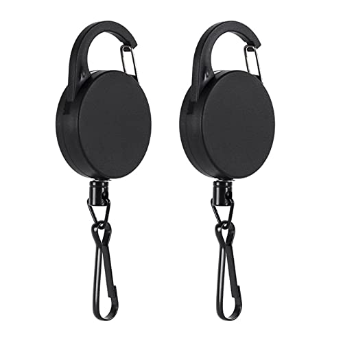 Starsouce 2PCS Fly Fishing Zinger Retractors with Retractable Buckle Stainless Steel Easy Pull Fishing Line Clipper Retractors