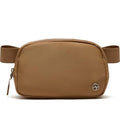 Pander Unisex Belt Bag Fanny Pack for Women with Adjustable Strap, Small Waist Pouch for Workout Running Traveling Hiking - color: Caramel Brown