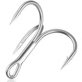 Treble Fishing Hooks, 110pcs Super Sharp Triple Fish Hook Classic Round Bend High Carbon Steel Treble Hooks Barbed for Catfish Bass Trout Freshwater Saltwater - color: Silver, size: 110pcs 4#