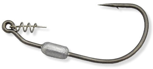 Owner's Weighted Twistlock Black Chrome Hook with Centering Pin - size: 4/0 1/8Oz, (3 Per Pack)