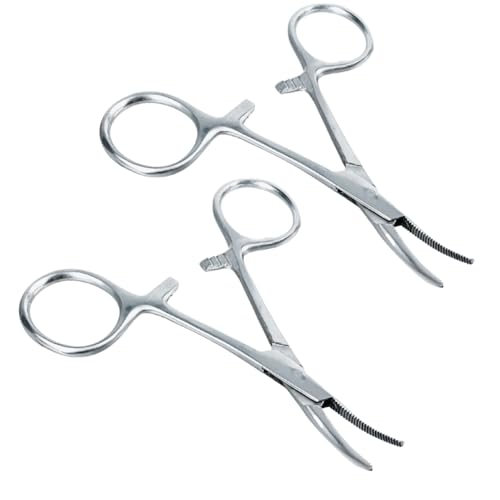 ADROIT (2 Pack) 3.5" Curved Tip Stainless Steel Hemostat | Great for Sewing, Crafting, Jewelry Making and Other Uses! - size: 3.5", style: Curved