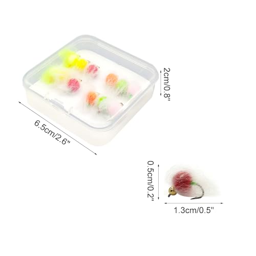 Fly Fishing Flies Kit,24 PCS Brass Beadhead Bug Egg Floating Fly Lure for Bass Trout Salmon Fishing Steelhead - color: Model A