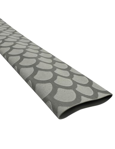 Accering Fishscale Pattern Heat Shrink Tube - Soft Non-Slip Grip Wrap for Fishing Rods, Sports Racquets & Fitness Equipment | Waterproof Abrasion-Resistant Handle Sleeve - color: Gray, size: φ15mm, L3.3ft