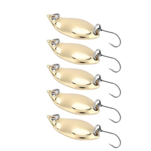 20Pcs Spoon Fishing Lures Kit – Metal Wobbler Baits with Single Hooks for Trout, Bass, Panfish in Freshwater & Saltwater Fishing - size: Gold-2.5g
